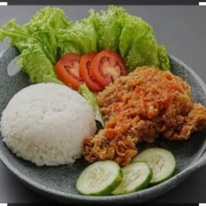 Nasi Ayam Geprek (+ Sayur, Sambal-pisah)