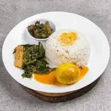 Nasi Telor Bulat (+ Sayur, Sambal-Pisah)