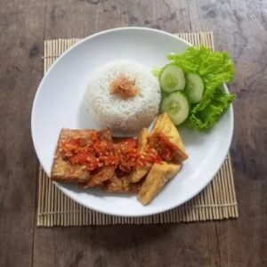 Nasi Tahu Tempe (+ Sayur, Sambal-Pisah)